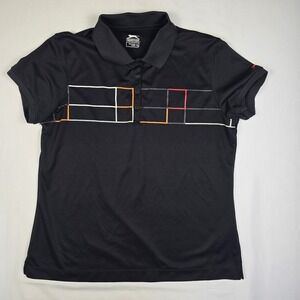 Slazenger Shirt Womens XLarge Polo Black Athletic Golf Tennis Top